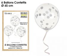 balcta ballon confettis argent 