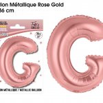 mini3 ballon metallique rose gold lettres g 