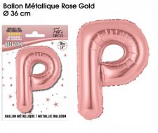 ballon metallique rose gold lettres p 