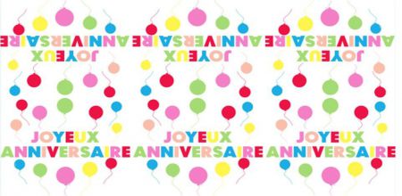 nappe anniversaire ballon multicolore 