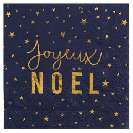 serviette metalisee joyeux noel 