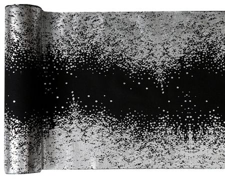 chemin de table eclat metallise noir 