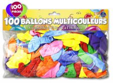 sachet 100 ballons couleurs assorties 