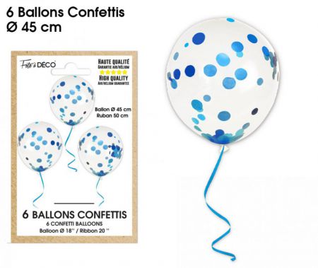 balctb ballon helium confettis bleu 