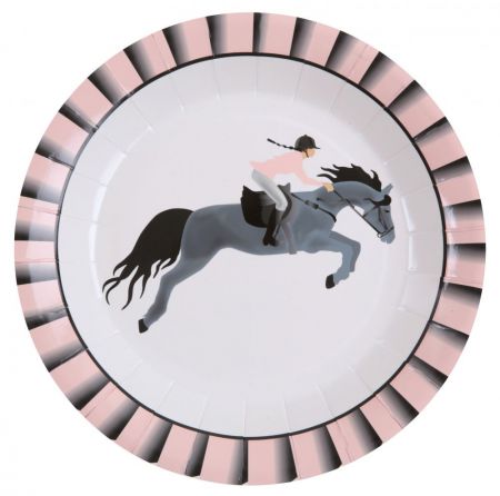 assiette carton equitation 