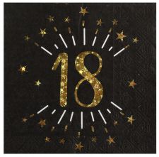 serviette papier noir or ans 18 