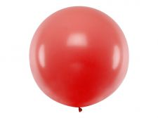 ballon rond geant rouge pastel 