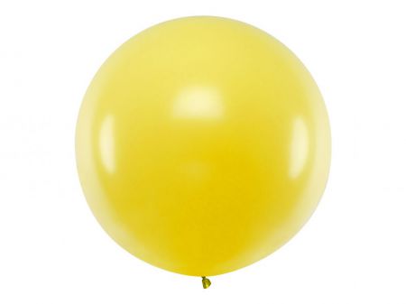 ballon rond geant jaune pastel 