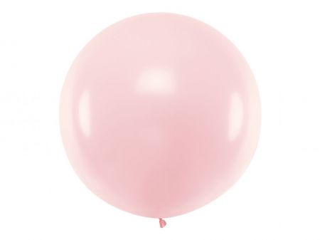 ballon rond geant rose pale metallise 