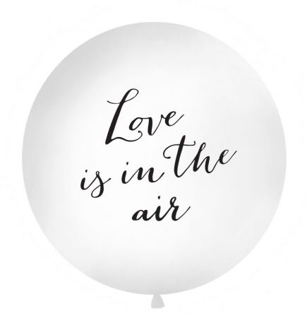 ballon geant love is in the air blanc noir 