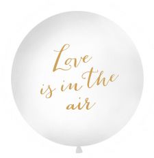 ballon geant love is in the air blanc dore 