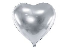 ballon coeur aluminium argent 