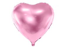 ballon coeur aluminium rose clair 