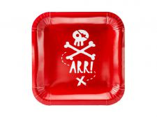 assiettes pirates rouge 