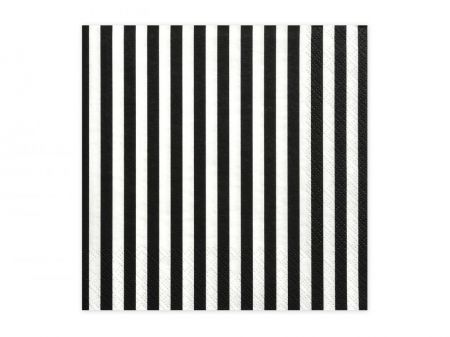 serviettes striees noir blanc 