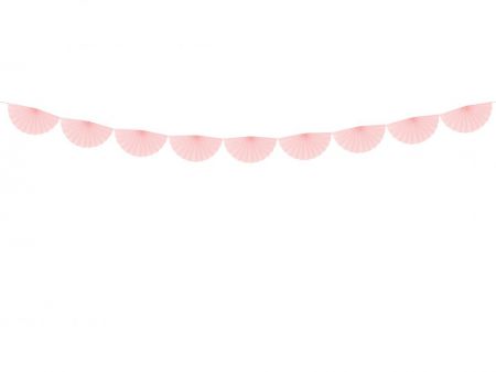 guirlande tissu rose poudre rosette  