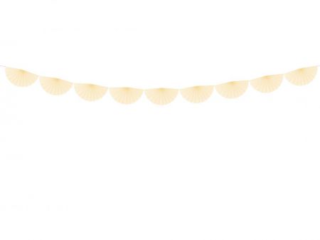 guirlande tissu creme clair rosette  
