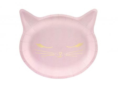 assiettes chat rose 