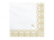serviettes communion deco doree 