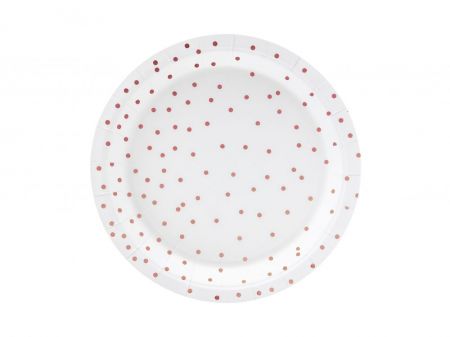 assiettes pois blanc rose gold 