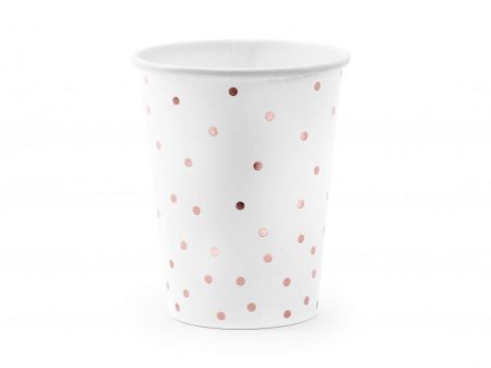 gobelets pois blanc rose gold 