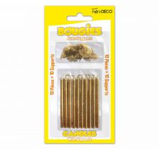 bougies pailletees or avec support 