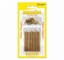 bougies pailletees or avec support 