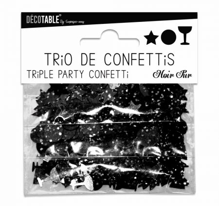 trio de confettis noir 