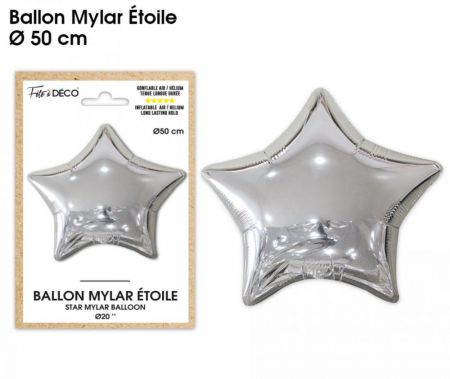 ballon mylar etoile argent 