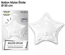 ballon mylar etoile blanc 