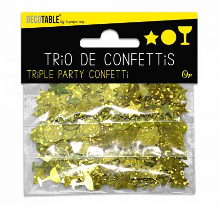 trio de confettis or 