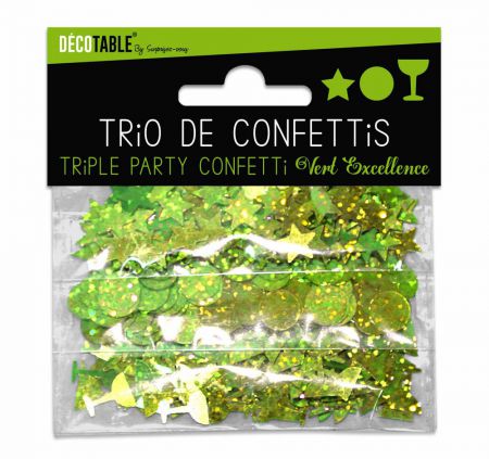 trio de confettis vert 