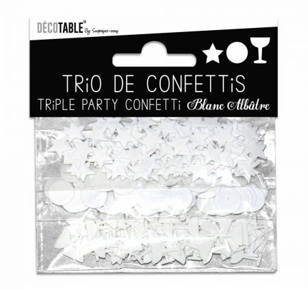 trio de confettis blanc 