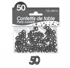 confettis de table 50 ans noir 