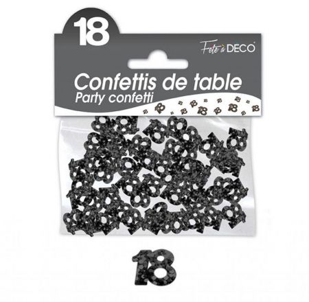 confettis de table 18 ans noir 
