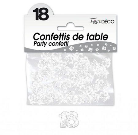confettis de table 18 ans blanc 