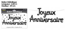 ballon mylar joyeux anniversaire noir 