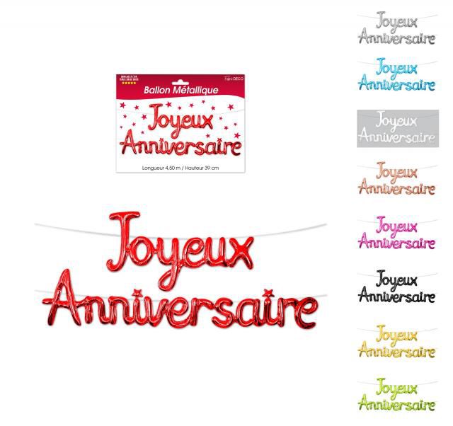 Ballon Mylar Joyeux Anniversaire Festif