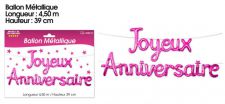 ballon mylar anniversaire fuchsia 