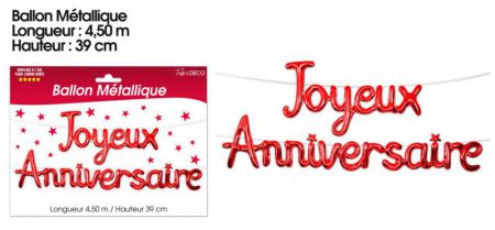 ballon mylar anniversaire rouge 