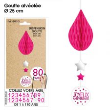 suspension goutte tous ages fuchsia 