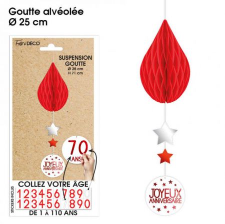 suspension goutte tous ages rouge 