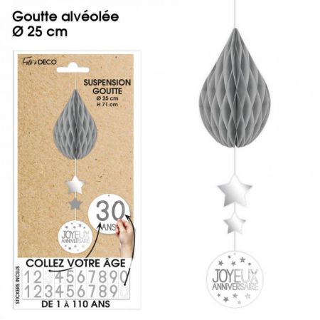 suspension goutte tous ages gris 