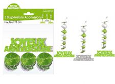 suspension accordeons hologramme vert 