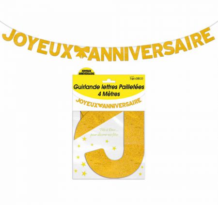 guirlande lettres pailletees or 