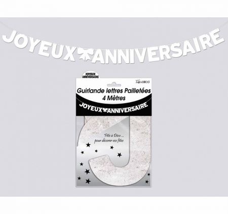 guirlande lettres pailletees blanc 