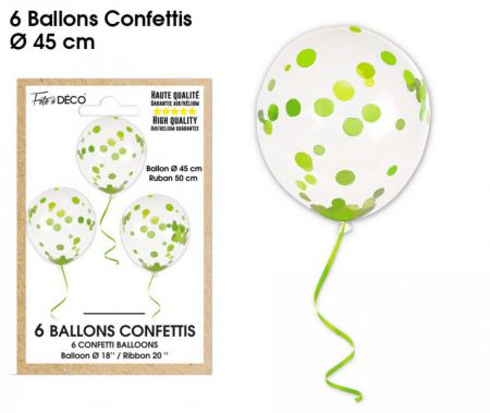 ballons confettis vert 