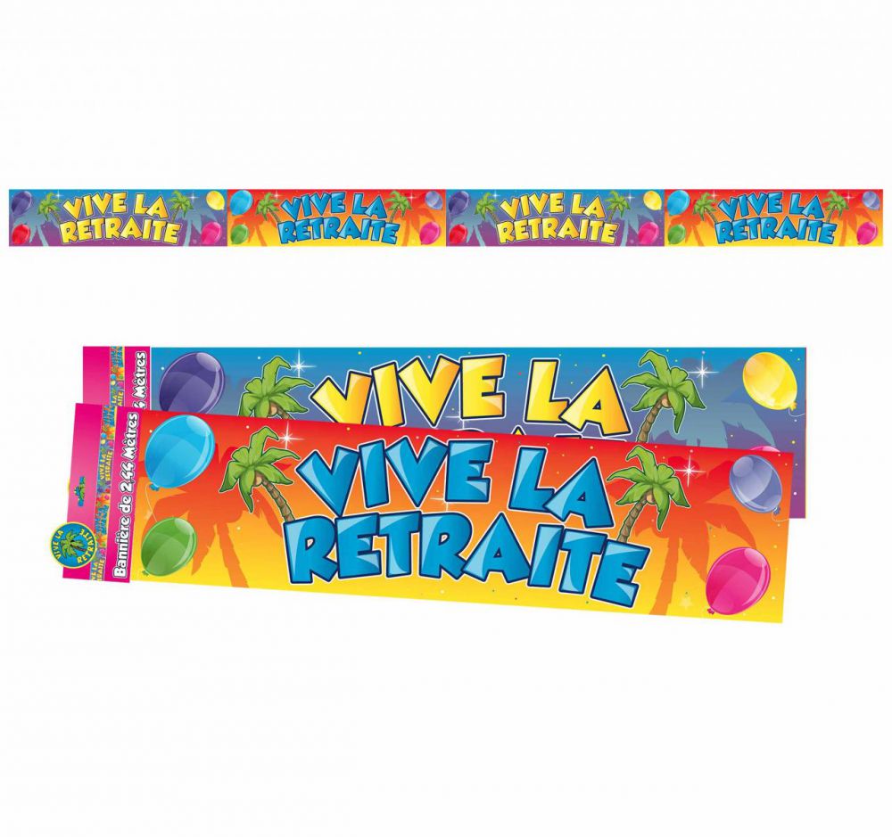 Striscione Santex Vive La Retraite - 2,5 Metri, Oro, Per Decorazione Festa Di Pensionamento
