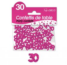 confettis de table 30 ans fuchsia 