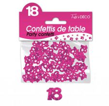 confettis de table 18 ans fuschia 